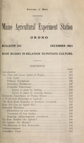 Cover for Rose bushes in relation to potato culture / by Edith M. Patch