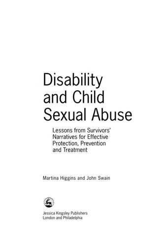 Cover for Disability and child sexual abuse