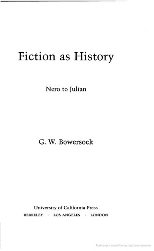 Cover for Fiction as History