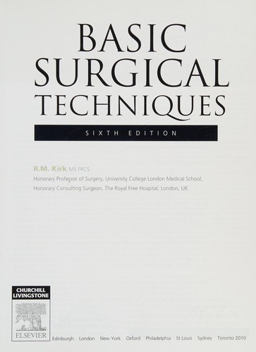 Cover for Basic surgical techniques