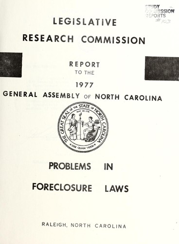 Cover for Problems in foreclosure laws