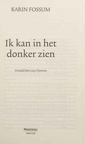 Cover for Ik kan in het donker zien