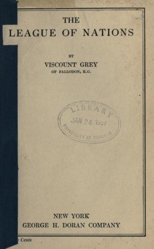 Cover for The league of nations