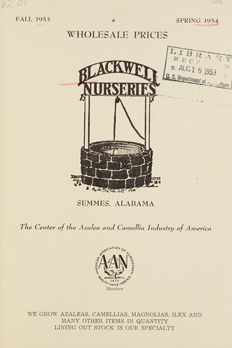 Cover for Wholesale prices, fall 1953, spring 1954