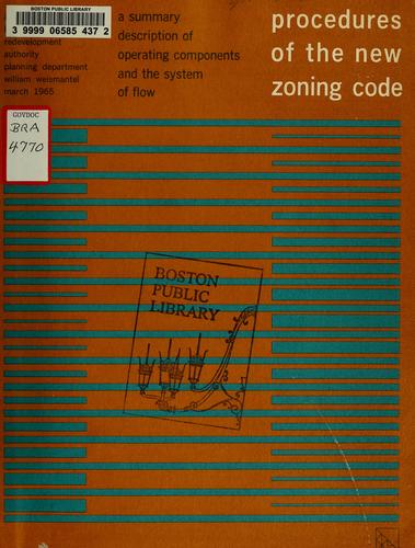 Cover for Procedures of the new zoning code: a summary description of operating components and the system of flow