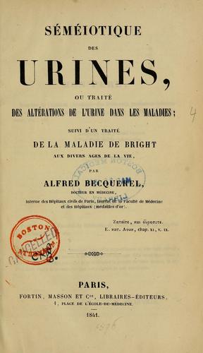 Cover for Séméiotique des urines