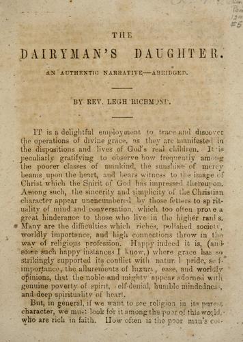 Cover for The dairyman's daughter