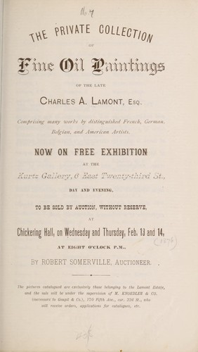 Cover for The private collection of...[his] oil paintings