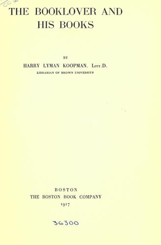 Cover for The booklover and his books