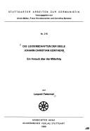 Cover for Die Leidenschaften der Seele Johann Christian Günthers