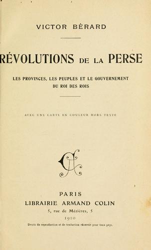 Cover for Révolutions de la Perse