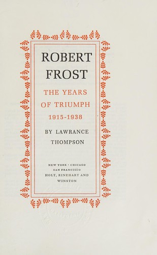 Cover for Robert Frost