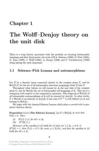 Cover for Semigroups in Geometrical Function Theory