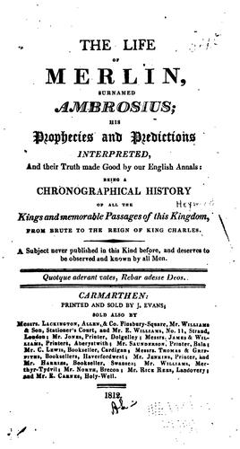 Cover for The life of Merlin