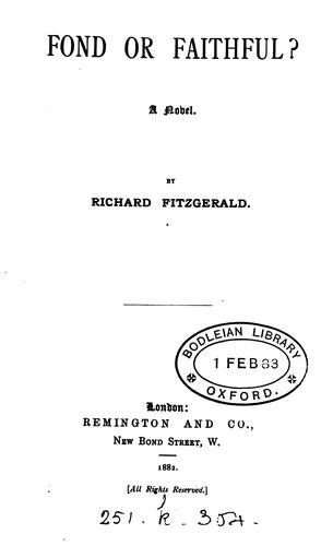 Cover for Fond or faithful?.