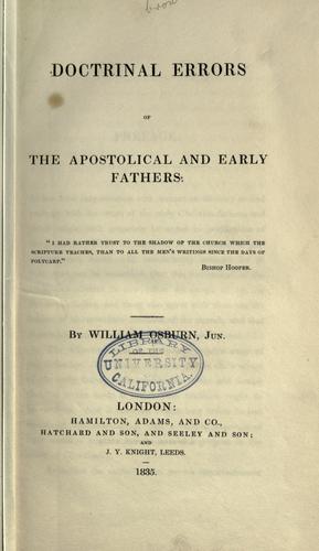 Cover for Doctrinal errors of the apostolical and early fathers