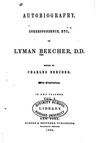 Cover for Autobiography, correspondence, etc., of Lyman Beecher, D.D