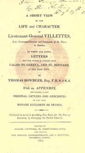 Cover for A short view of the life and character of Lieutenant-General Villettes