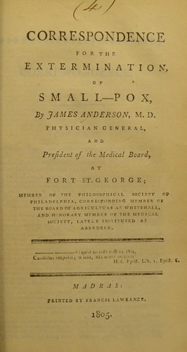 Cover for Correspondence for the extermination of small-pox