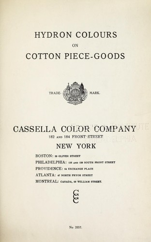 Cover for Hydron colours on cotton piece-goods