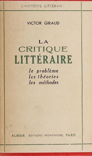 Cover for La critique littéraire