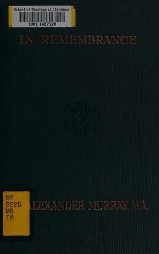 Cover for In remembrance