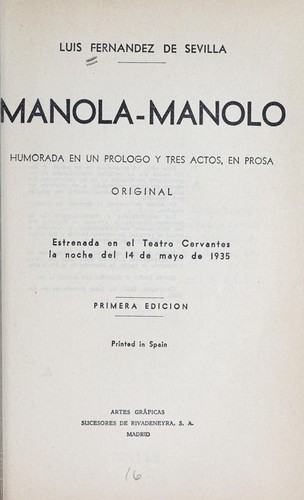 Cover for Manola-Manolo