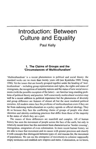 Cover for Multiculturalism reconsidered