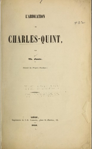 Cover for L'abdication de Charles-Quint