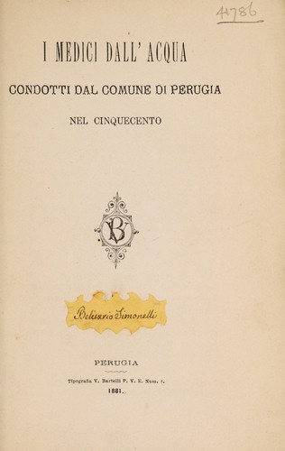 Cover for I medici dall'acqua