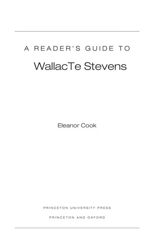Cover for A reader's guide to Wallace Stevens