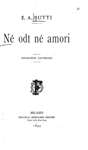 Cover for Né odî né amori: divagazioni letterarie