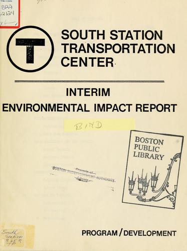 Cover for South station transportation center interim environmental impact report.