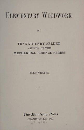 Cover for Elementary woodwork