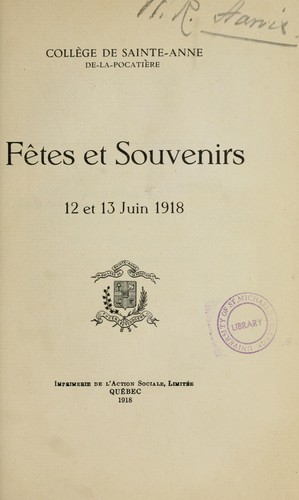 Cover for Fêtes et souvenirs, 12 et 13 juin 1918