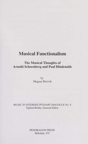 Cover for Musical functionalism