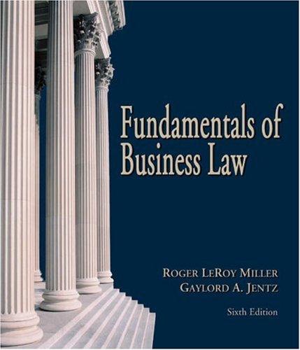 Cover for Fundamentals of Business Law (with Online Research Guide)