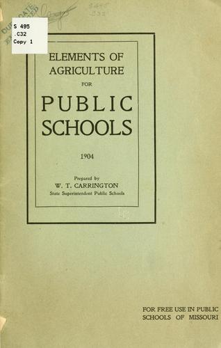 Cover for Elements of agriculture for public schools. 1904.