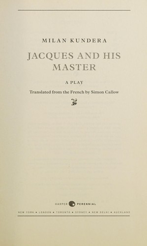 Cover for Jacques and His Master