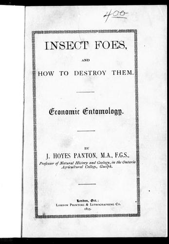 Cover for Insect foes and how to destroy them