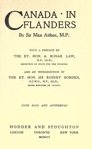 Cover for Canada in Flanders