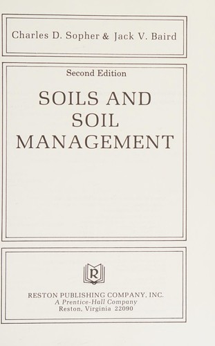 Cover for Soils and soil management