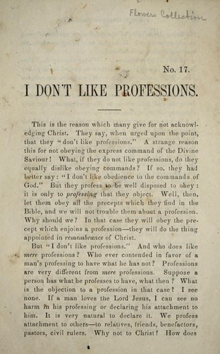 Cover for I don't like professions