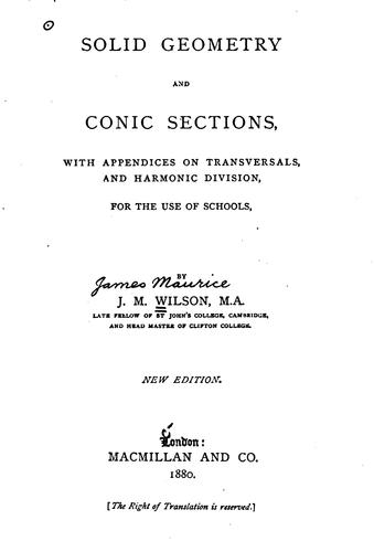 Cover for Solid Geometry and Conic Sections