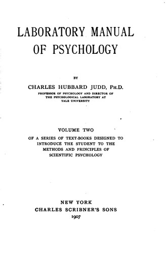 Cover for Laboratory manual of psychology