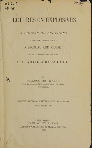 Cover for Lectures on explosives