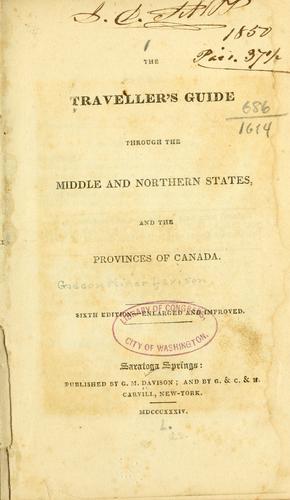 Cover for The traveller's guide through the middle and northern states, and the provinces of Canada.