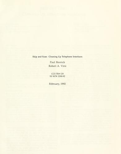 Cover for Skip and scan--cleaning up telephone interfaces