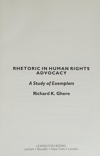 Cover for Rhetoric in Human Rights Advocacy