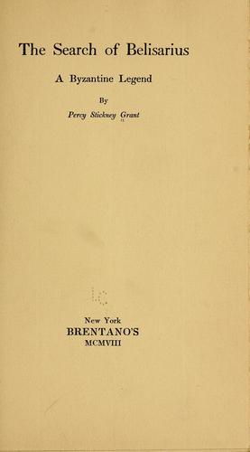 Cover for The search of Belisarius